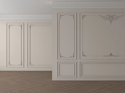 Modern Plaster Moulding Wall Decor Design With Elegant Lines And Patterns 3d model
