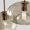 Modern Glass Chandeliers With Spherical Cylindrical Shapes And Gold Metal Hanging Design