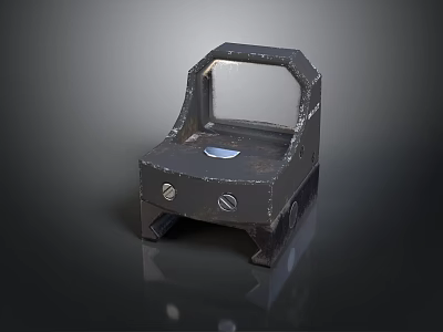 Black Metal Industrial Component With Square Structure Top Opening Bolts And Feet 3d model