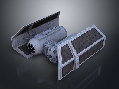 Detailed TIE Fighter Model 3D Render With Wing Structure And Engine Design 3d model