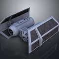 Detailed TIE Fighter Model 3D Render With Wing Structure And Engine Design