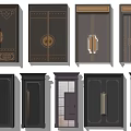 Various Security Door Designs With Decorative Patterns Metal Handles And Modern Styles 3d model