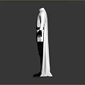White Robe Costume with Black Gloves Boots Belt and Chest Badge Design