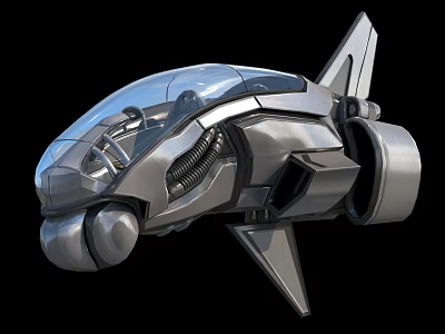 sci-fi spaceship cyberpunk flying vehicle rocket 3d model