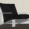 Modern Black Leather Leisure Chair With Sleek Metal Frame For Home Decor