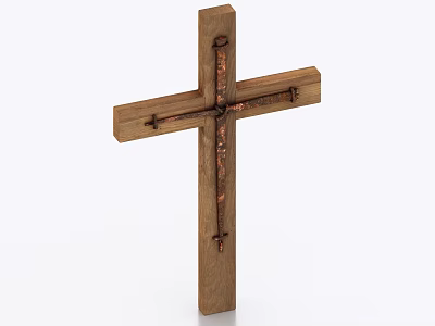 wooden cross 3d model