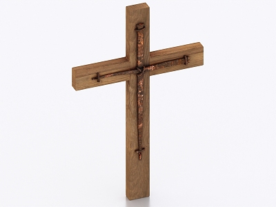 wooden cross 3d model