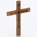 wooden cross cross 3d model