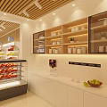Modern Fruit Store Interior With Bright Lighting And Fresh Various Fruits On Display Shelves