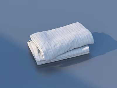 Premium Soft Striped Folded Cotton Towel Essential for Daily Bathroom Use 3d model