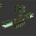 Futuristic Sci-Fi Mechanical Structure With Red Black Modules Glowing Components And Modular Design 3d model