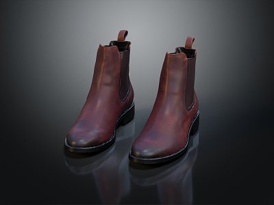 modern boots leather boots women's leather boots 3d model