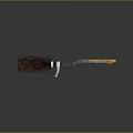 Stylish Daily Life Broom With Brown Bristles White Strap And Silver Orange Handle