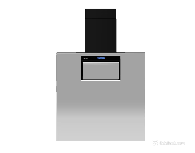 Stainless Steel Kitchen Range Hood With Digital Display And Black Top Design 3d model 