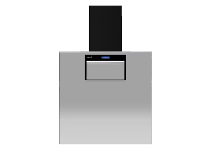Stainless Steel Kitchen Range Hood With Digital Display And Black Top Design 3d model