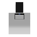 Stainless Steel Kitchen Range Hood With Digital Display And Black Top Design