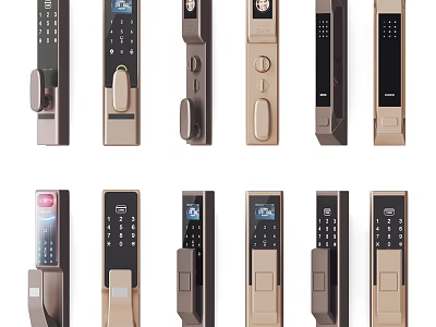 Modern Electronic Door Handles Design With Smart Features And Multiple Styles 3d model