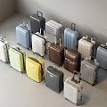 Trolley Case Luggage Case Suitcase Password Box 3d model
