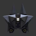 Gray Futuristic Sci Fi Aircraft Model With Sharp Pointed Structures And Streamlined Body