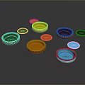 Colorful Decorative Bowls With Vibrant Hues And Ornate Edges For Household Use