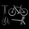 Contemporary Bicycle With Stylish Aluminum Frame And Black Wheels Shown In Multiple Angles