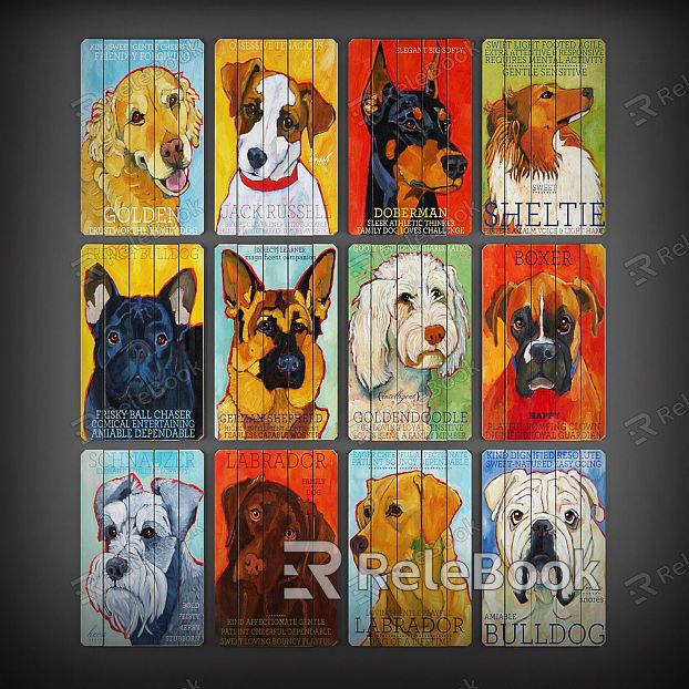 Modern Animal Painting Decoration Hanging Painting Pet Painting Dog Painting Animal Decoration Painting model