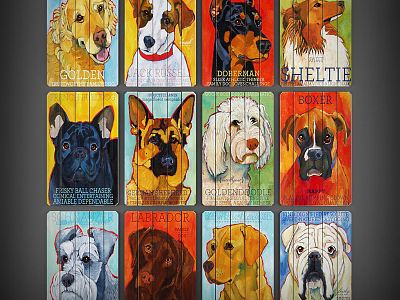 Modern Animal Painting Decoration Hanging Painting Pet Painting Dog Painting Animal Decoration Painting model