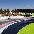 Serene Park Landscape With Winding Paths Green Lawns Water Features And Shade Trees