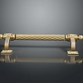 Golden Decorative Furniture Hardware Tool With Twisted Design And Ornate End Details
