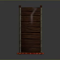 Decorative Arch Shaped Bridge Model With Wooden Deck Red And Gold Railings And Pillar Supports
