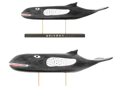 Light Luxury Ornaments Wood Carved Whale Ornaments 3d model