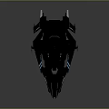 Futuristic Black Sci Fi Spaceship With Blue Illuminated Accents And Sleek Design