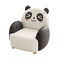 Cute Panda Shaped Kids Single Sofa With White Black Design And Soft Cushion