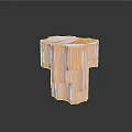 Yellow Modern Side Table With Geometric Design For Living Room Interior 3d model