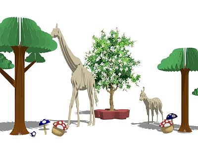 Modern play equipment children's equipment combination 3d model