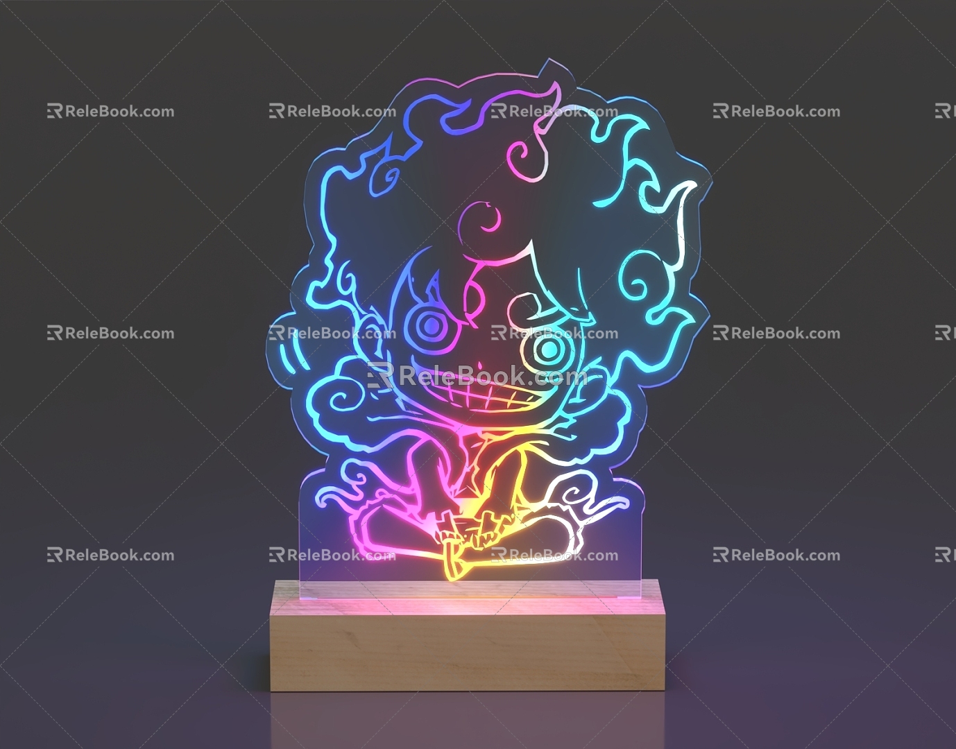 One Piece Luffy Colorful Night Light 3d model