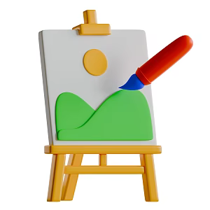 Modern drawing board Cartoon drawing board Animation drawing board 3d model