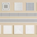 Various Modern Air Conditioner Air Vents With Different Grid Patterns and Styles