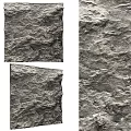 Gray Natural Stone Background Wall With Rough Surface Texture And Three Panel