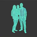 Happy Family Portrait With Parents And Child Standing Together In Casual Clothing