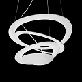 Contemporary Abstract Chandelier Featuring White Circular Rings Sleek Structure And Modern Design