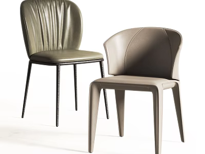 Modern Stylish Dining Chairs Featuring Two Different Colors Sleek Backrest And Slim Legs 3d model