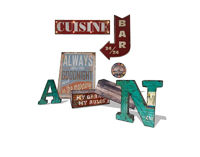 Industrial LOFT ornaments ornaments combination 3d model