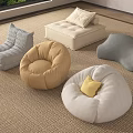 Comfortable Bean Bag Chairs In Multiple Colors And Shapes For Living Room Floor Setting