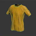 Bright Orange Short Sleeve T Shirt With Green Trim And Mesh Fabric