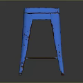 Blue Metal Stool with Rustic Details and Industrial Design Style