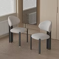 Modern White Upholstered Single Chair With Black Wooden Legs For Interior Design