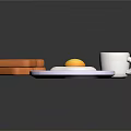Fresh Morning Breakfast Plate With Fried Egg Toast And Coffee Cup