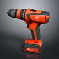 Orange And Black Cordless Power Drill With Ergonomic Grip And Rechargeable Battery