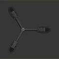 Modern Street Lamp With Slim Metal Pole Symmetric Top Arms And Lamp Heads